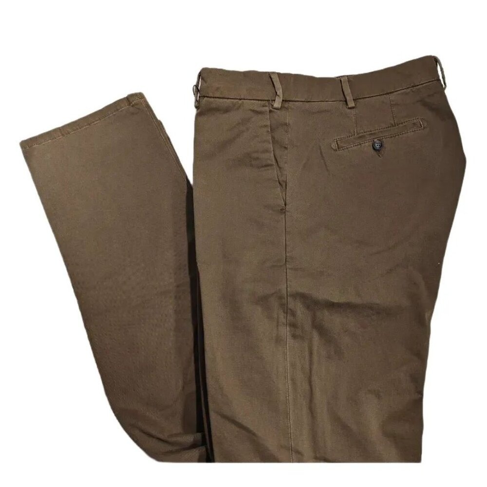 Peter Millar Collection Brown Flat Front Tailored Trousers Pants SZ 40 NWT $195